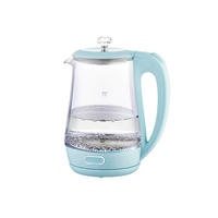 WASSERKOCHER ELEKTRISCH Hellblau 19.5/14/24 cm MR052BLUE - Hellblau, Glas (14/24/19.5cm) - Maestro 