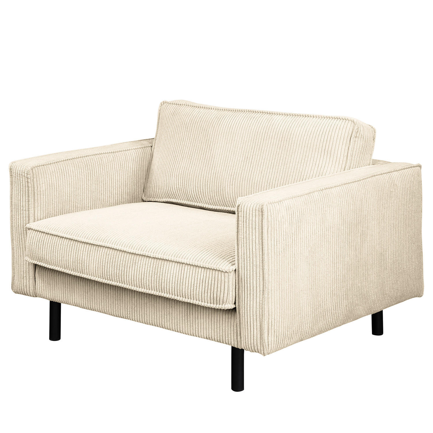 XL SESSEL - Beige/Schwarz, Textil/Metall (117/81/96cm) - home24