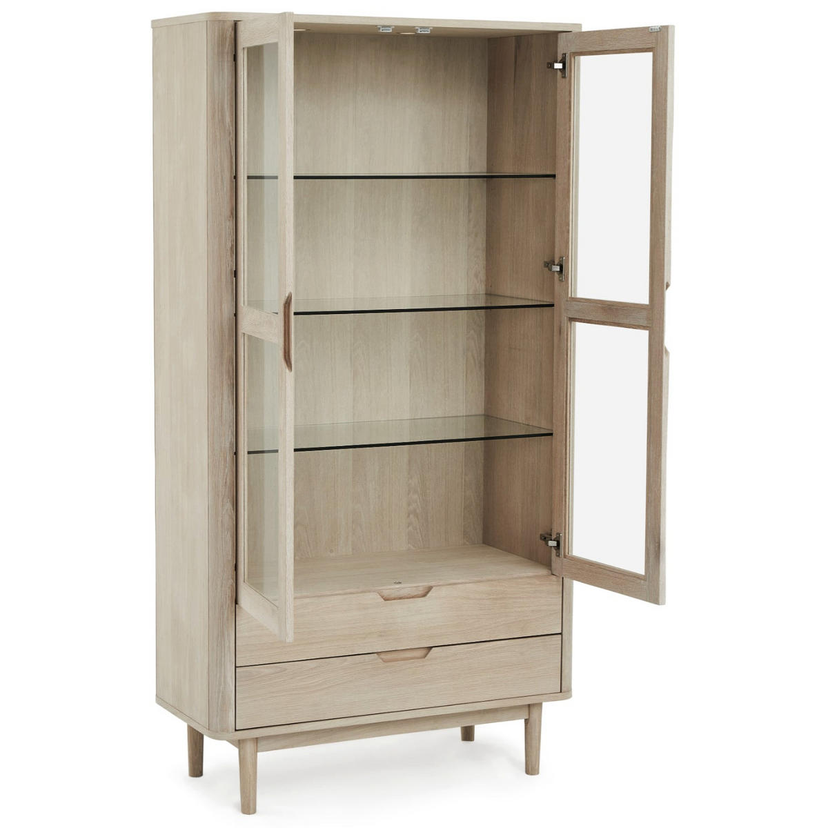 VITRINE Eiche massiv - Eichefarben, Holz (100/190/45cm) - Furnhouse