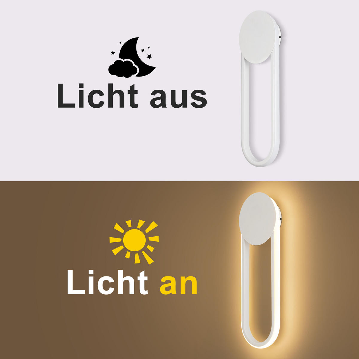 LED - WANDLEUCHTE Funkelior 14/4/41.5 cm - Weiß, Metall (14/4/41.5cm) - ZMH