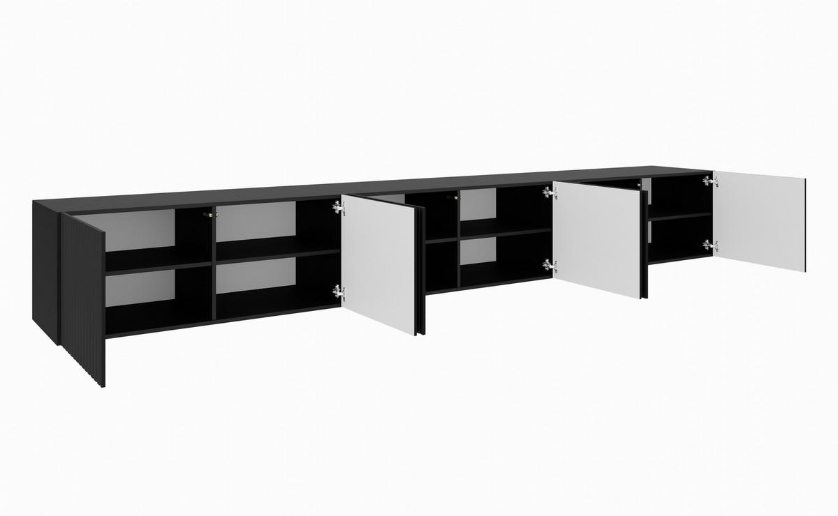 TV-SCHRANK MIO - Schwarz, Holzwerkstoff (300/41/40cm) - Meblini