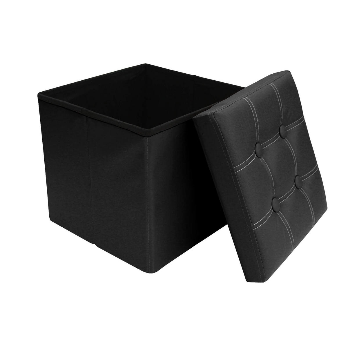 FUSSHOCKER Schwarz 30/30/30 cm - Schwarz, Textil (30/30/30cm) - Mobili Rebecca