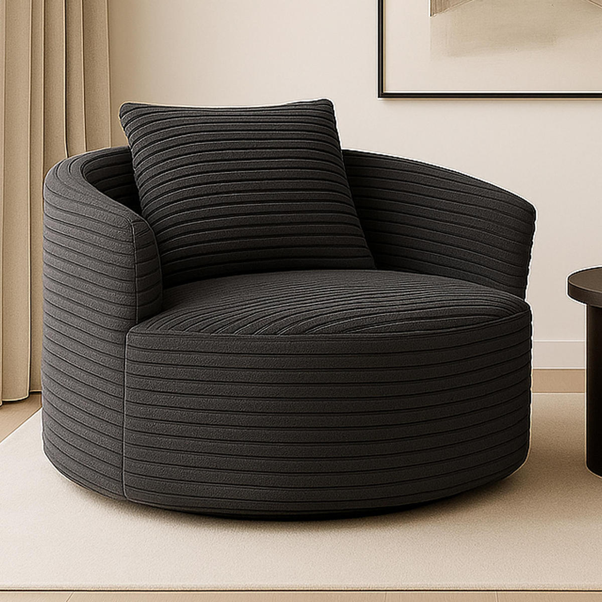 SESSEL Grau - Grau, Textil (100/66/86cm) - MCW