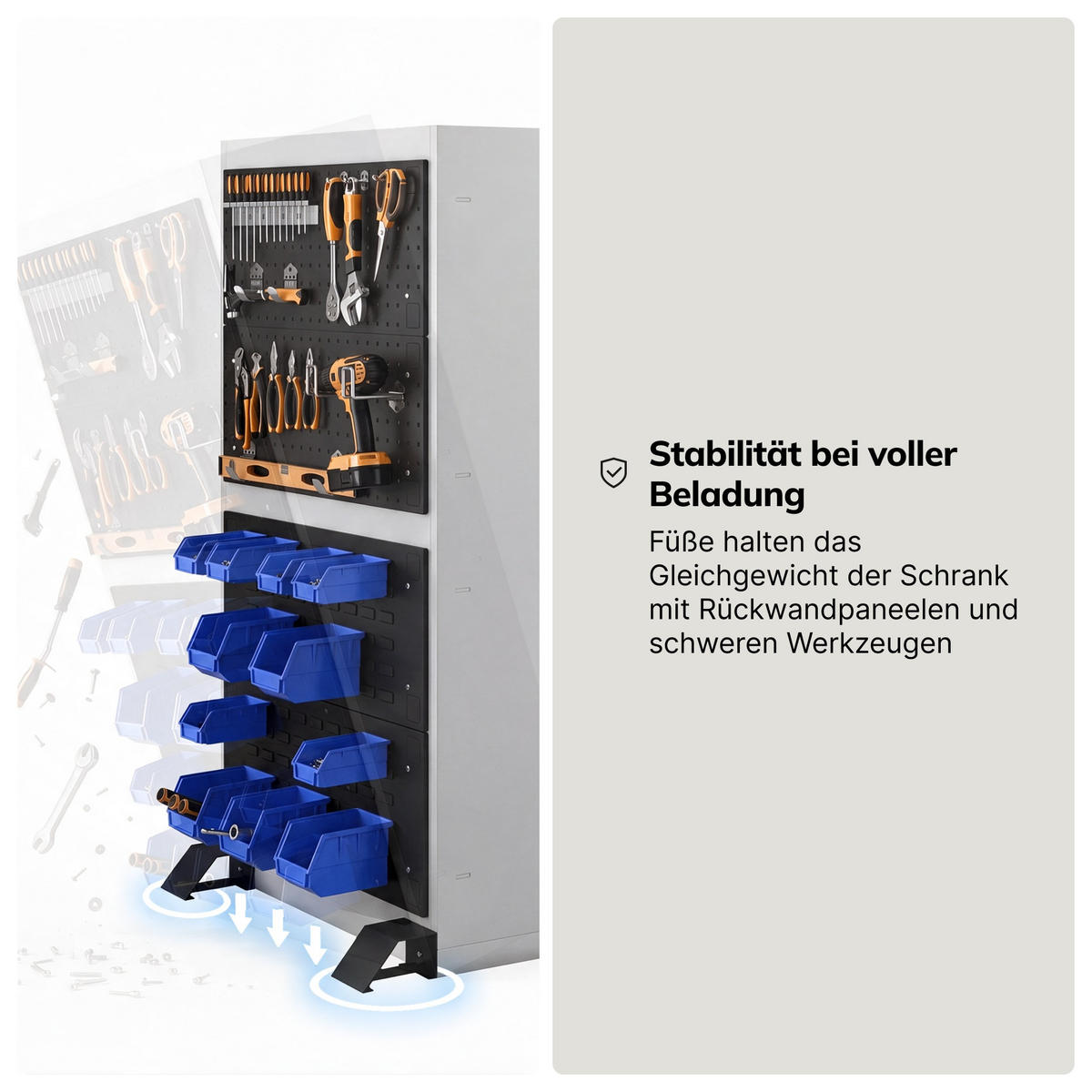 STÜTZFÜSSE für den Schrank MEGAN, 2 Stück, 120 x 80 x 190 mm - Schwarz, Metall (8/12/19cm) - Jan Nowak