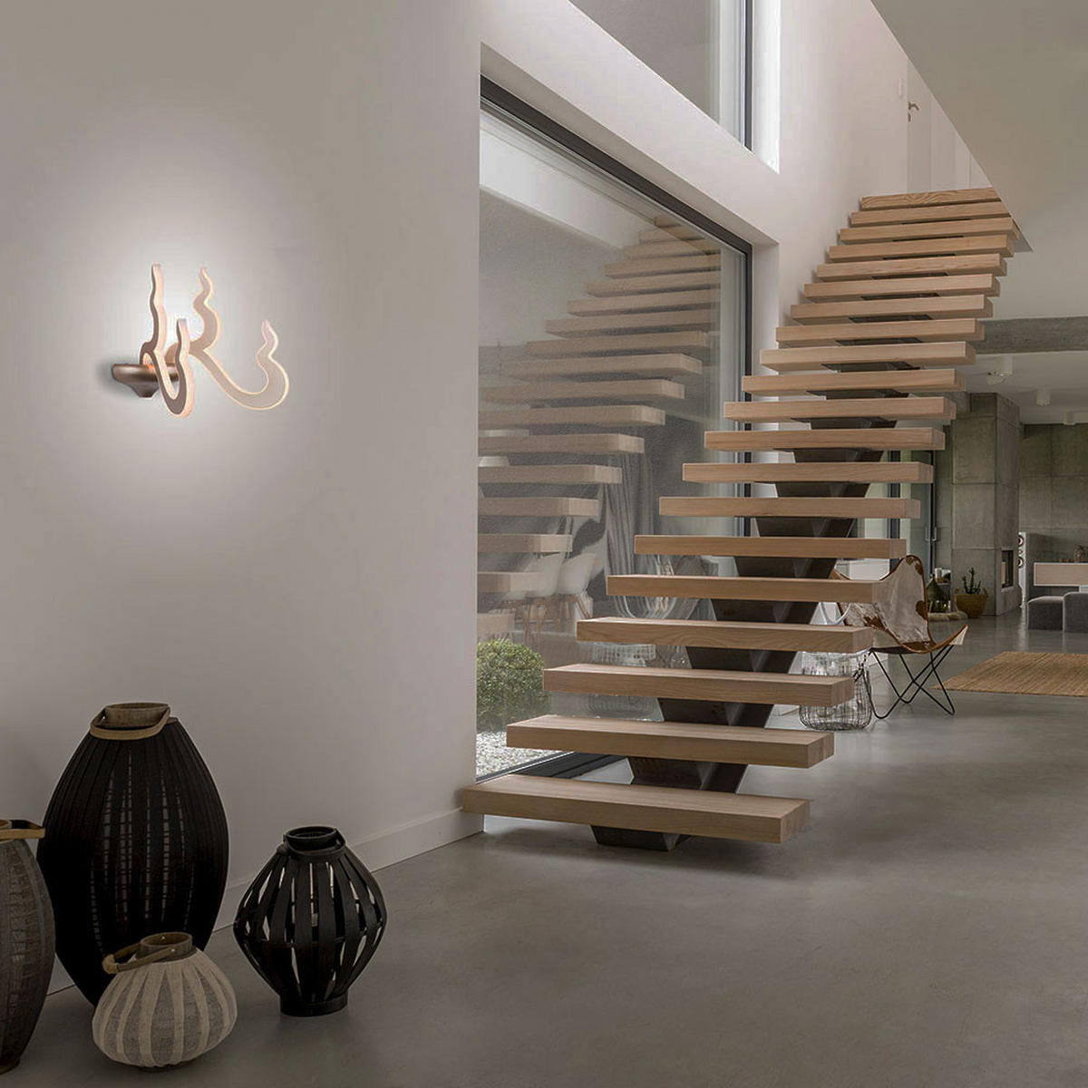 LED WANDLEUCHTE MICHI champagner opal - Beige, Metall (27/29/26.5cm) - Globo Lighting