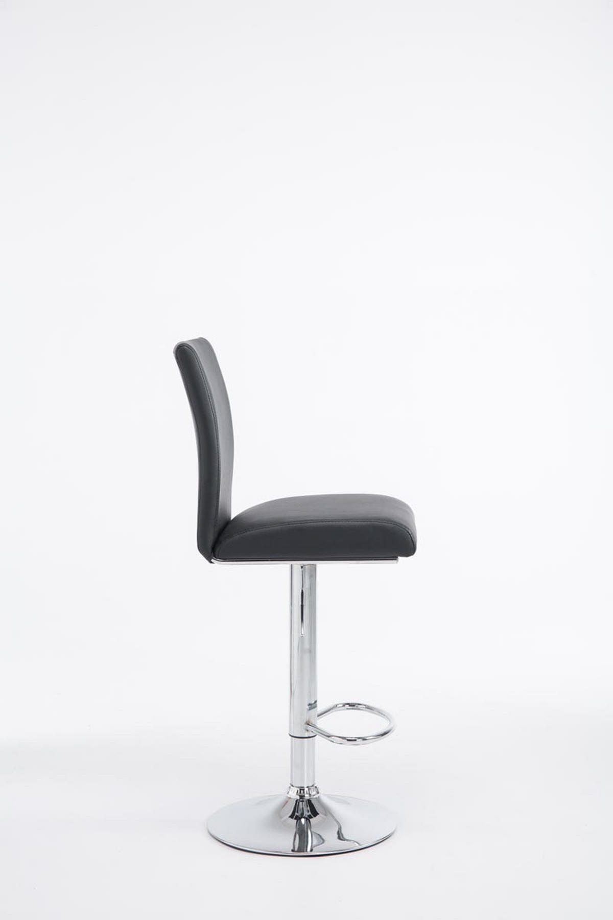 BARHOCKER Lederlook schwarz - Chromfarben/Schwarz, Textil/Metall (38.5/95/47cm) - CLP