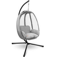 HÄNGESESSEL mit Gestell MELA Indoor/Outdoor Grau - Grau, Metall (120/185/100cm) - DELUKE