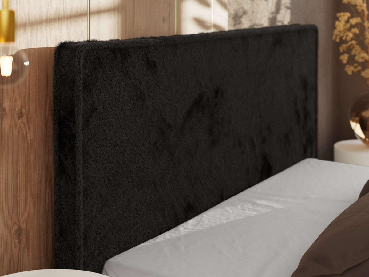 ČALÚNENÁ POSTEĽ CORIVO CLASSIC 200/200 - Čierna Plyš - Matrac Foam - čierna, textil/plast (200/200cm) - MKS