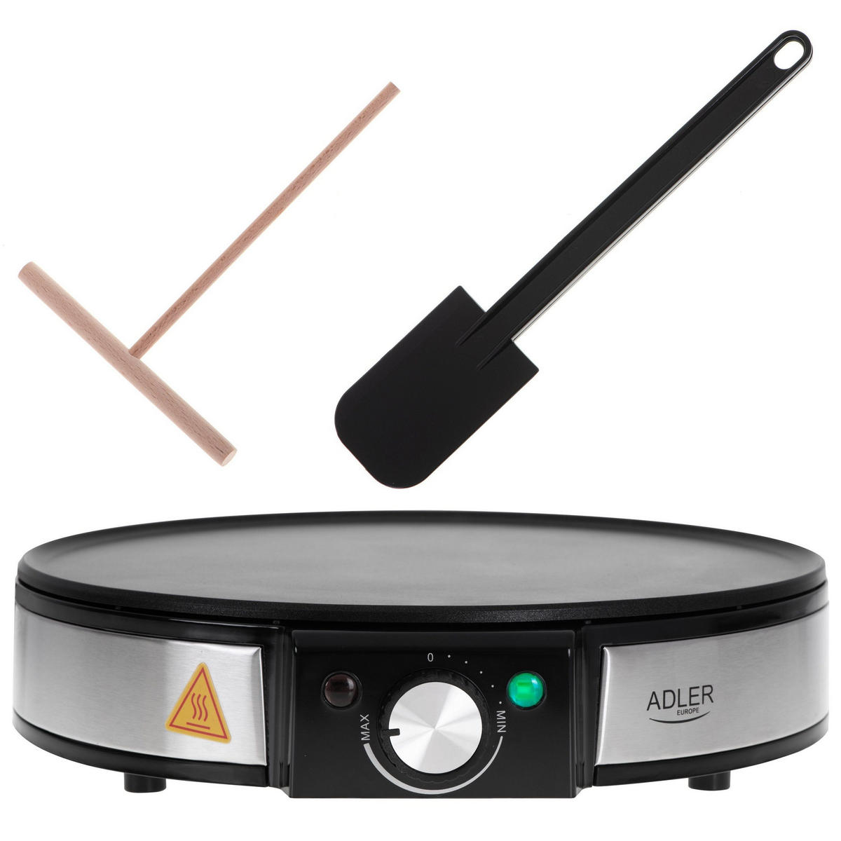 CREPES MAKER AD3058 Edelstahl 1600W XXL - Schwarz, Kunststoff (30/8/30cm) - Adler