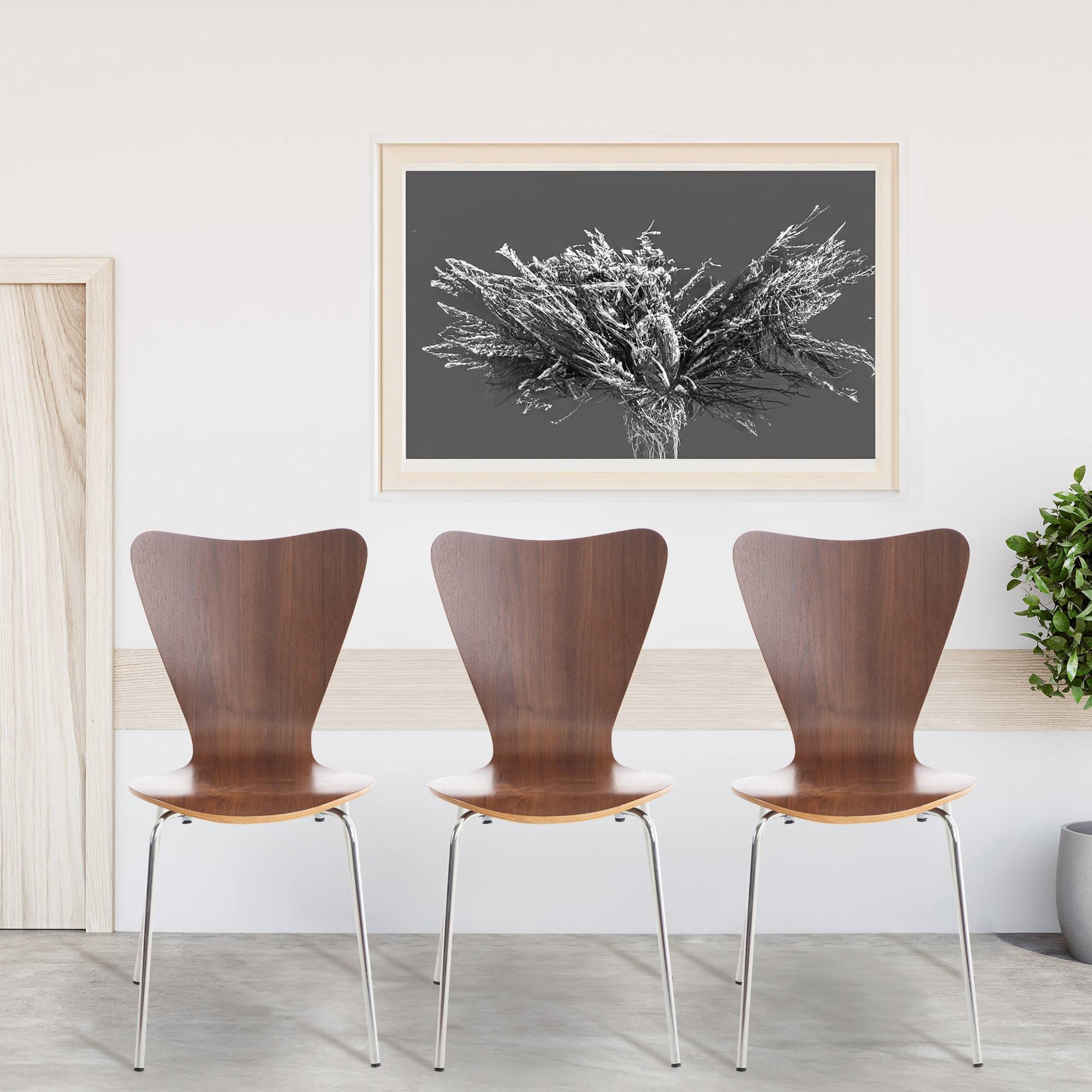 BESUCHERSTUHL 2er Set Holz walnuss - Walnussfarben, Holz/Metall (45/85/49cm) - CLP