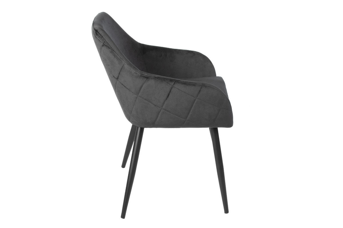 ARMLEHNSTUHL LEVI - Schwarz, Textil/Metall (55/62/55cm) - SAM