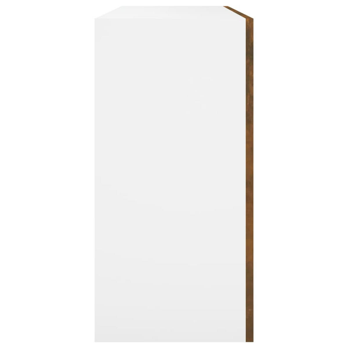 KÜCHENOBERSCHRANK Lyon mit 2 Ebenen, 80/31/60 cm, aus Holzwerkstoff, in Räuchereiche - Silberfarben/Sonoma Eiche, Holz (31/60/80cm) - vidaXL