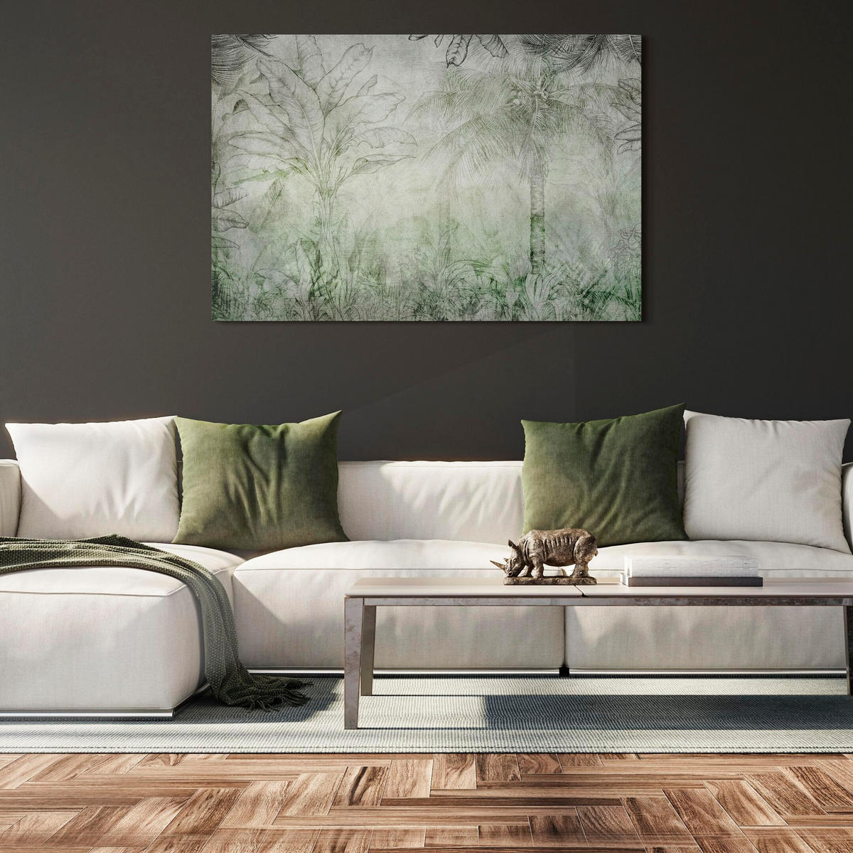 LEINWANDBILD Blätter 9 120x80 cm - Multicolor, Holz (120/80cm) - LUMASOUL