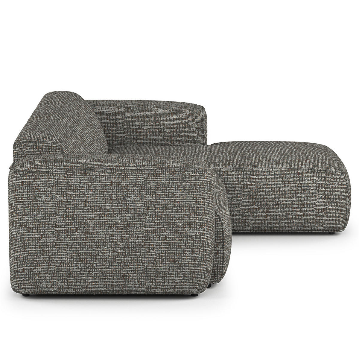 3-SITZER ECKSOFA mit Longchair - Schwarz/Grau, Kunststoff/Textil (251/173cm) - home24