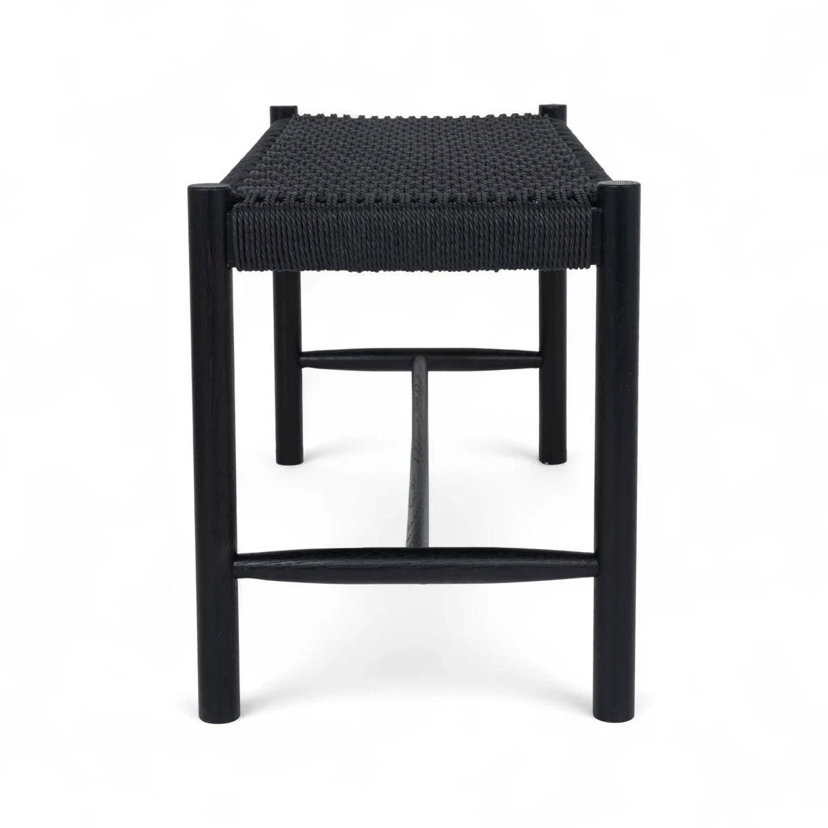 SITZBANK 90/36/45 cm Rattan / Eiche Schwarz - Schwarz, Holz/Papier (90/45/36cm) - Furnhouse