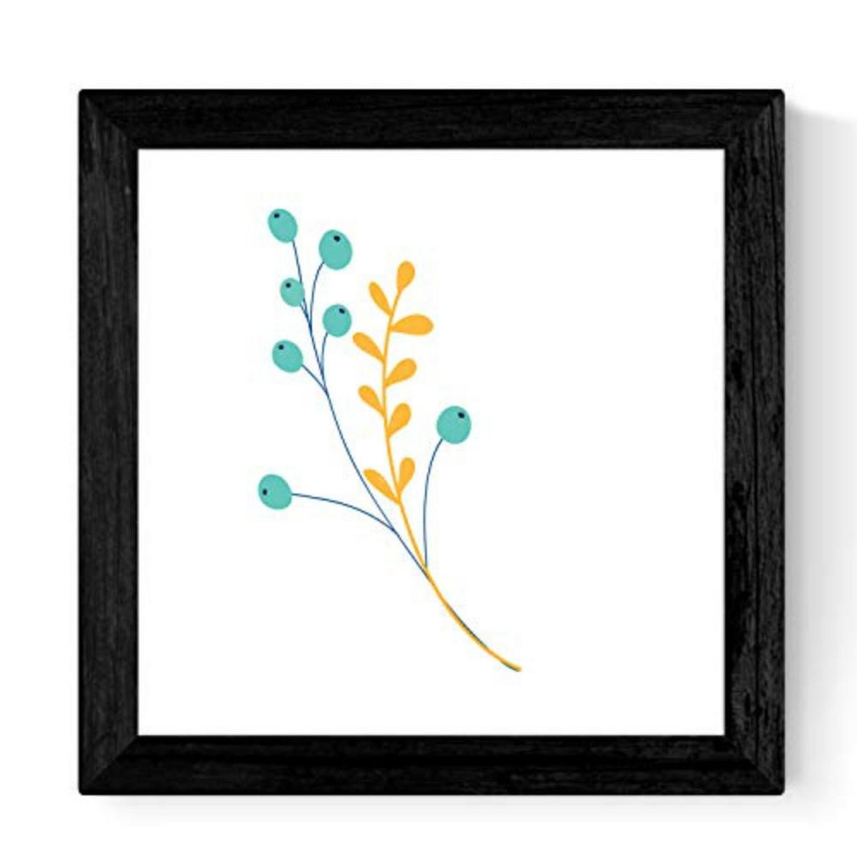 POSTER Set mit 4 Zweigen und Blumen Pastelltöne Nordische skandinavische 25x25 cm Rahmenlos - Klar, Papier (25/3cm) - Nacnic