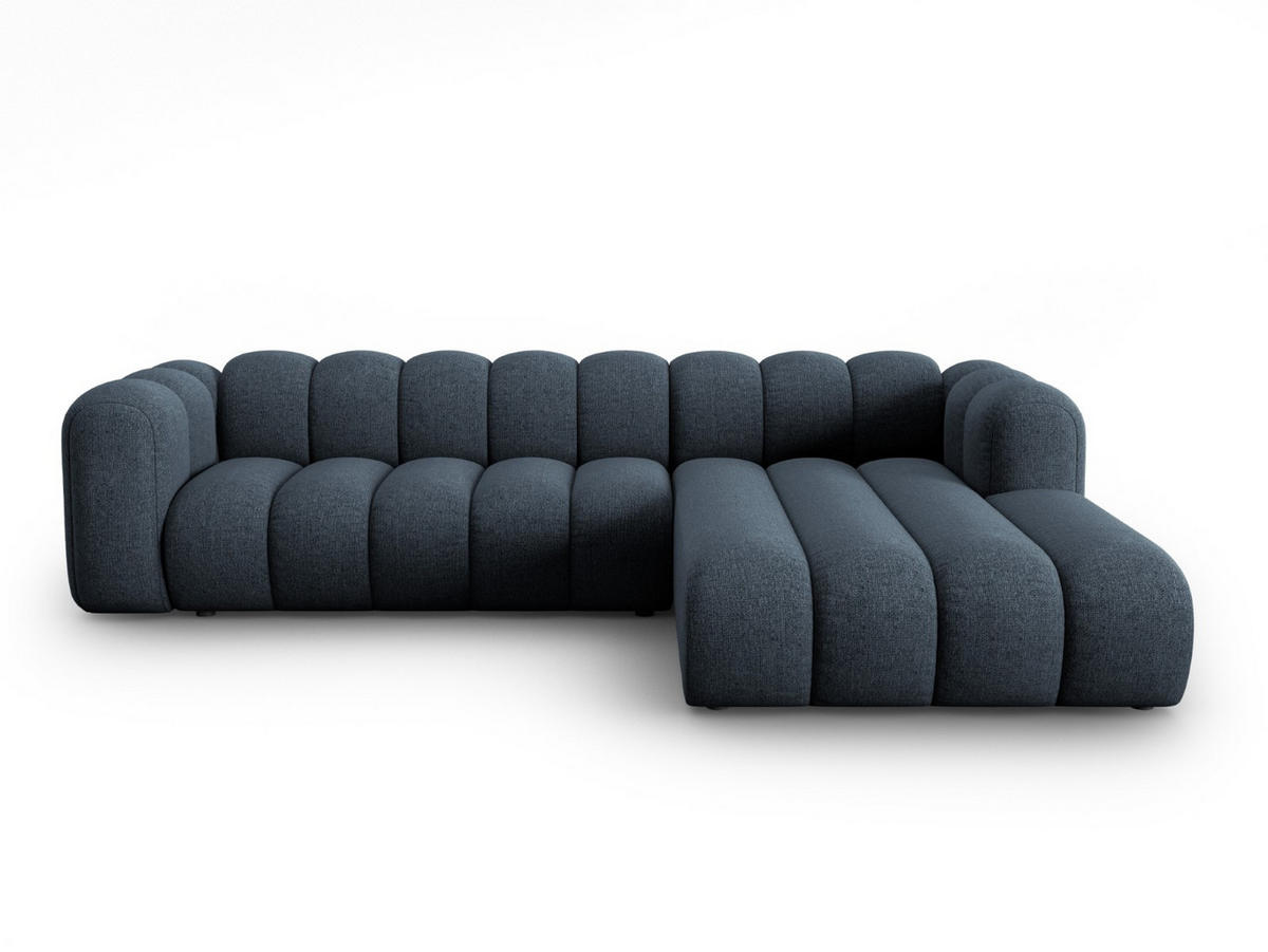 ECKSOFA modular rechts Lupine aus Chenille-Stoff königsblau 4 Sitzplätze - Dunkelblau, Textil (177/290cm) - Micadoni