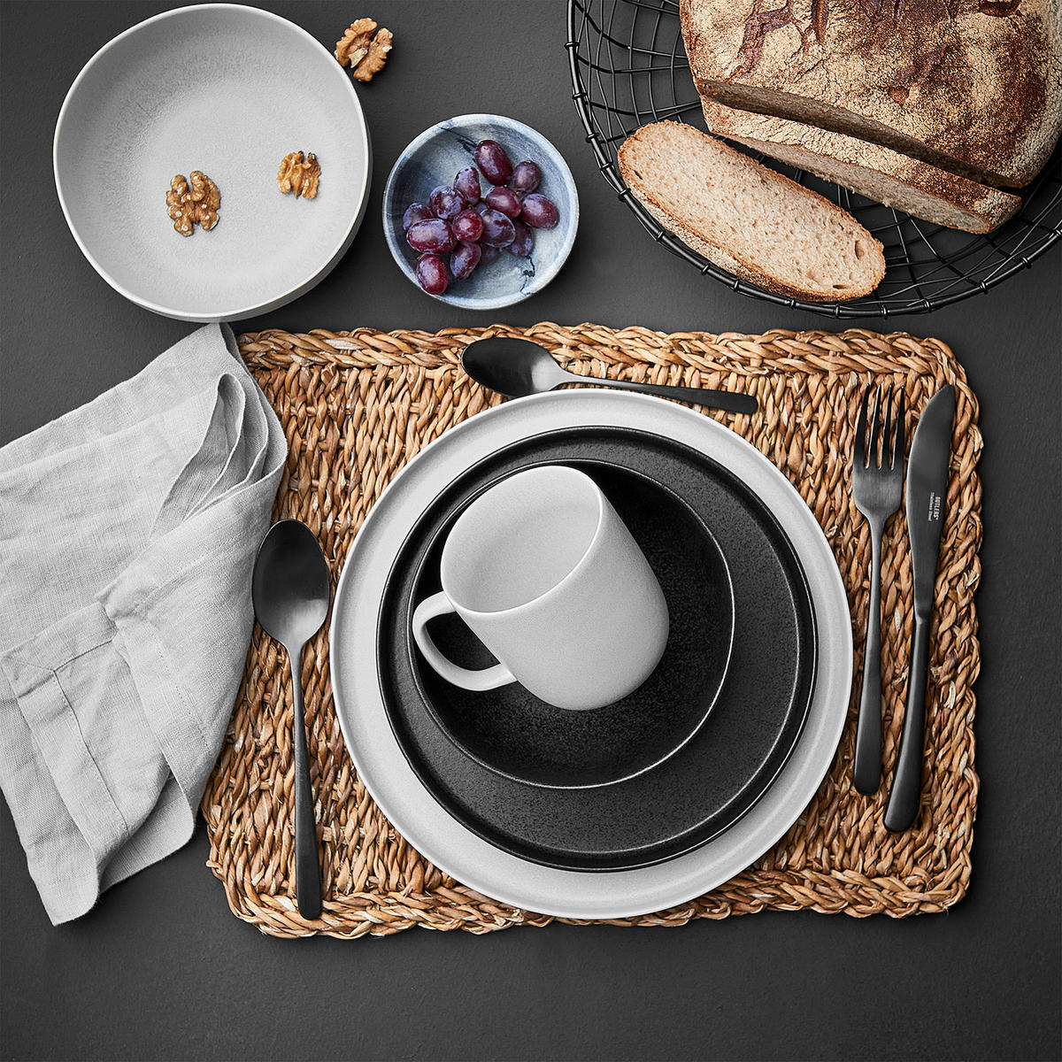 GESCHIRR-SET (16-teilig) Casa Nova - Grau, Keramik (31/36/37cm) - Butlers