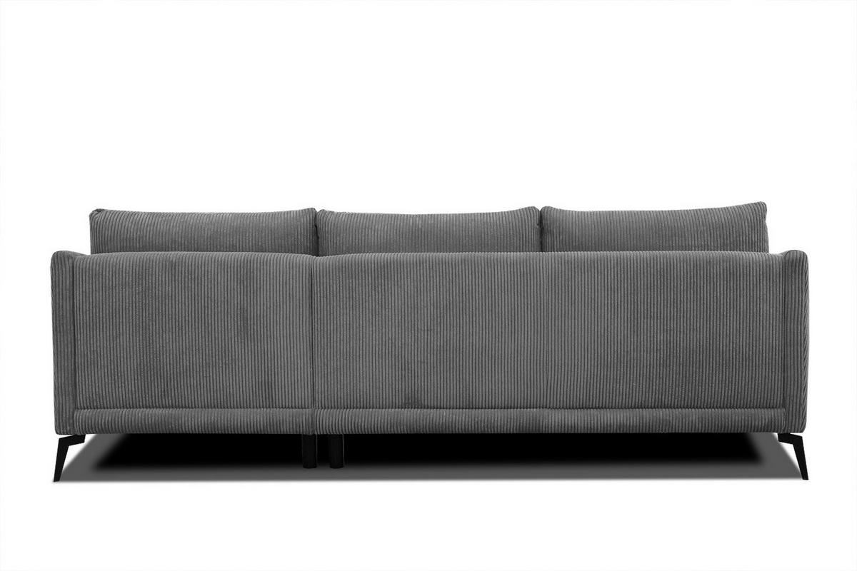 ECKSOFA VILT 4-Sitzer, dunkelgrau - Dunkelgrau/Schwarz, Holzwerkstoff/Textil (255/156cm) - Courtois Laville