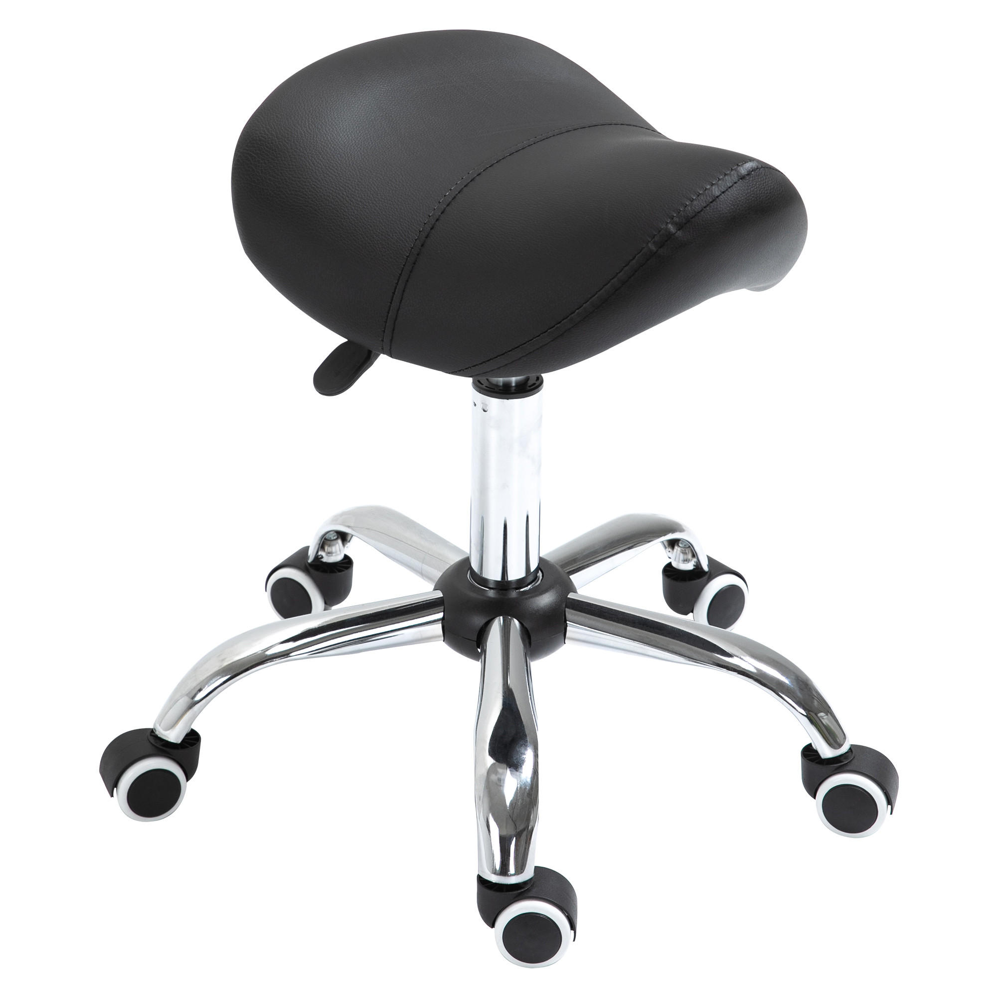 ARBEITSHOCKER Drehstuhl Drehhocker Rollhocker Sattelhocker Hocker Schwarz - Schwarz, Kunststoff (53/49/52cm) - HOMCOM