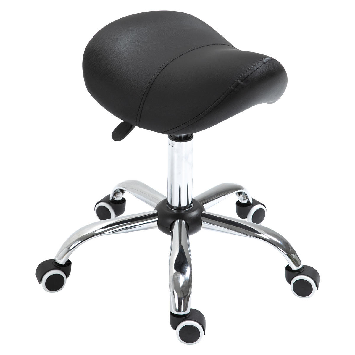 ARBEITSHOCKER Drehstuhl Drehhocker Rollhocker Sattelhocker Hocker Schwarz - Schwarz, Kunststoff (53/49/52cm) - HOMCOM