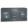 SIDEBOARD Carlos Grau Hochglanz - Grau, Holzwerkstoff (139/72/35cm) - Vladon
