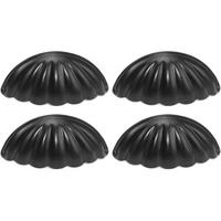 MÖBELGRIFF Antik 4er-Set - Schwarz, Metall (3.6/2.5/7.7cm)