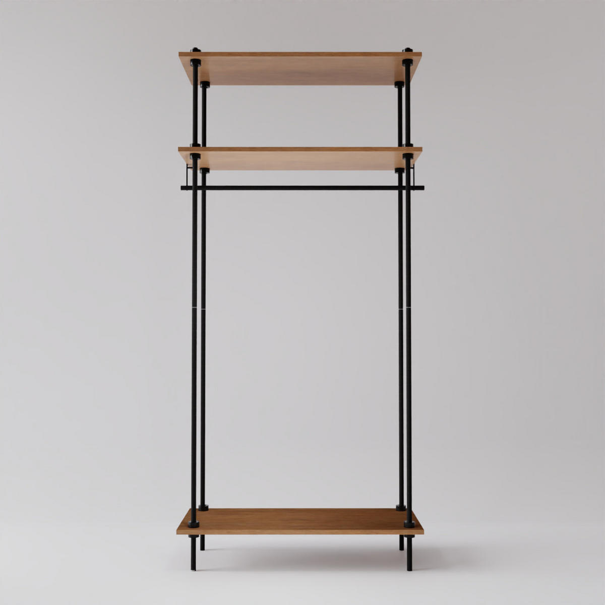 REGALSYSTEM mit Kleiderschrank 185x85x35 - Eiche San Remo, Metall (85/185/35cm) - AR Shelving