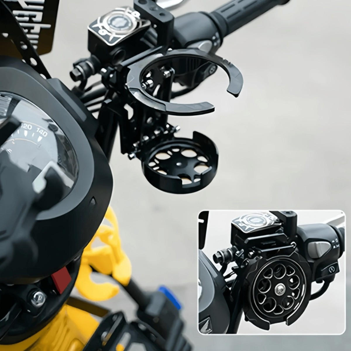 FAHRRADBECHERHALTER Verstellbarer universeller Wasserbecherhalter 13.5/9.7/10.5 cm Schwarz - Schwarz, Kunststoff (9.7/10.5/13.5cm) - Authentics