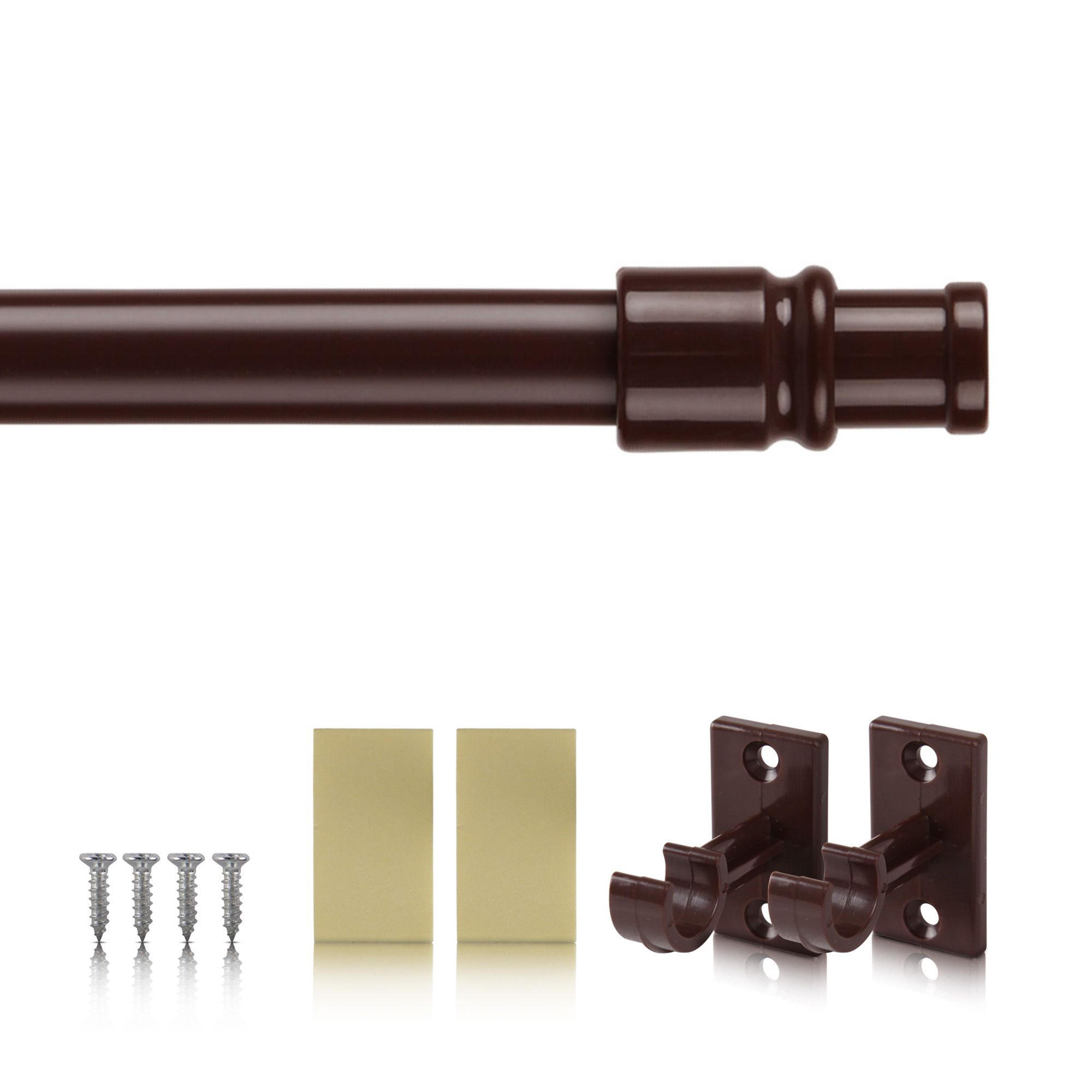 GARDINENSTANGE Dunkelbraun 50-75 cm - Braun, Metall (50cm) - Bestlivings