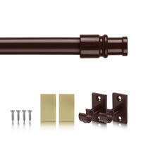 GARDINENSTANGE Dunkelbraun 75-125 cm - Braun, Metall (75cm) - Bestlivings