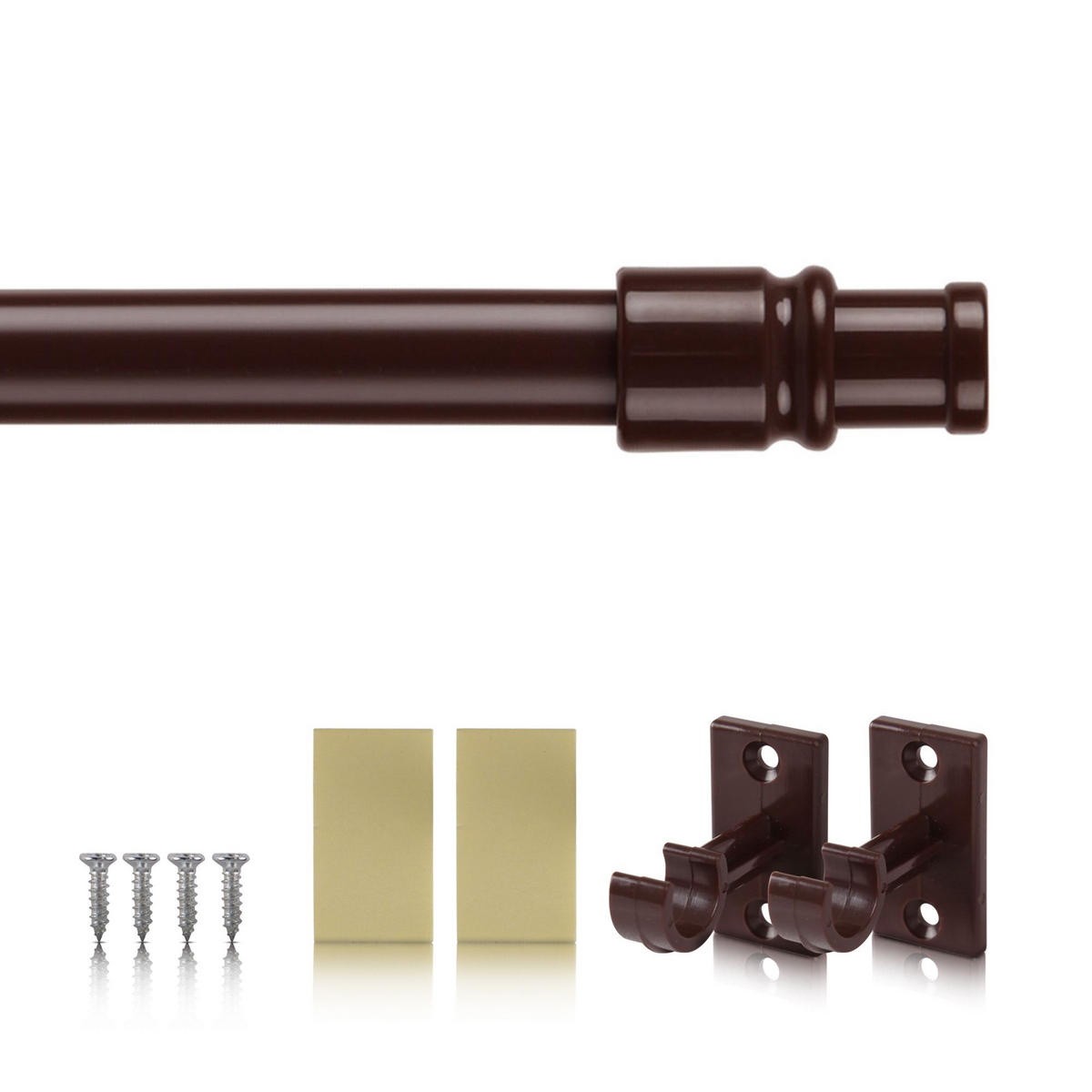 GARDINENSTANGE Dunkelbraun 75-125 cm - Braun, Metall (75cm) - Bestlivings