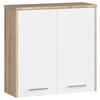 HÄNGESCHRANK Sonoma Eiche, Weiß 60x22,5x60 cm - Silberfarben/Weiß, Holzwerkstoff/Kunststoff (60/60/22.5cm) - Akord