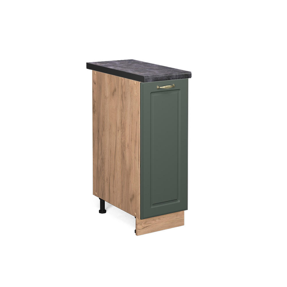 APOTHEKERUNTERSCHRANK Fame-Line Grün-Gold Landhaus 30 cm, AP Anthrazit - Eiche Wotan/Grün, Holzwerkstoff (30/82/60cm) - Vicco