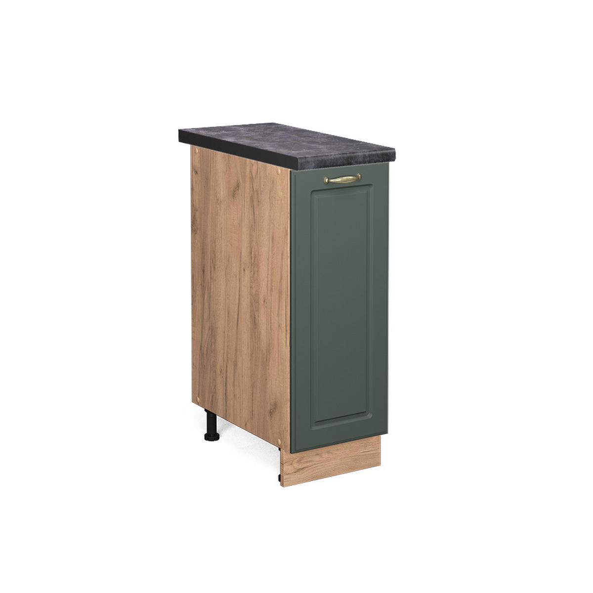 APOTHEKERUNTERSCHRANK Fame-Line Grün-Gold Landhaus 30 cm, AP Anthrazit - Honigeiche/Eiche Wotan, Holzwerkstoff (30/82/60cm) - Vicco