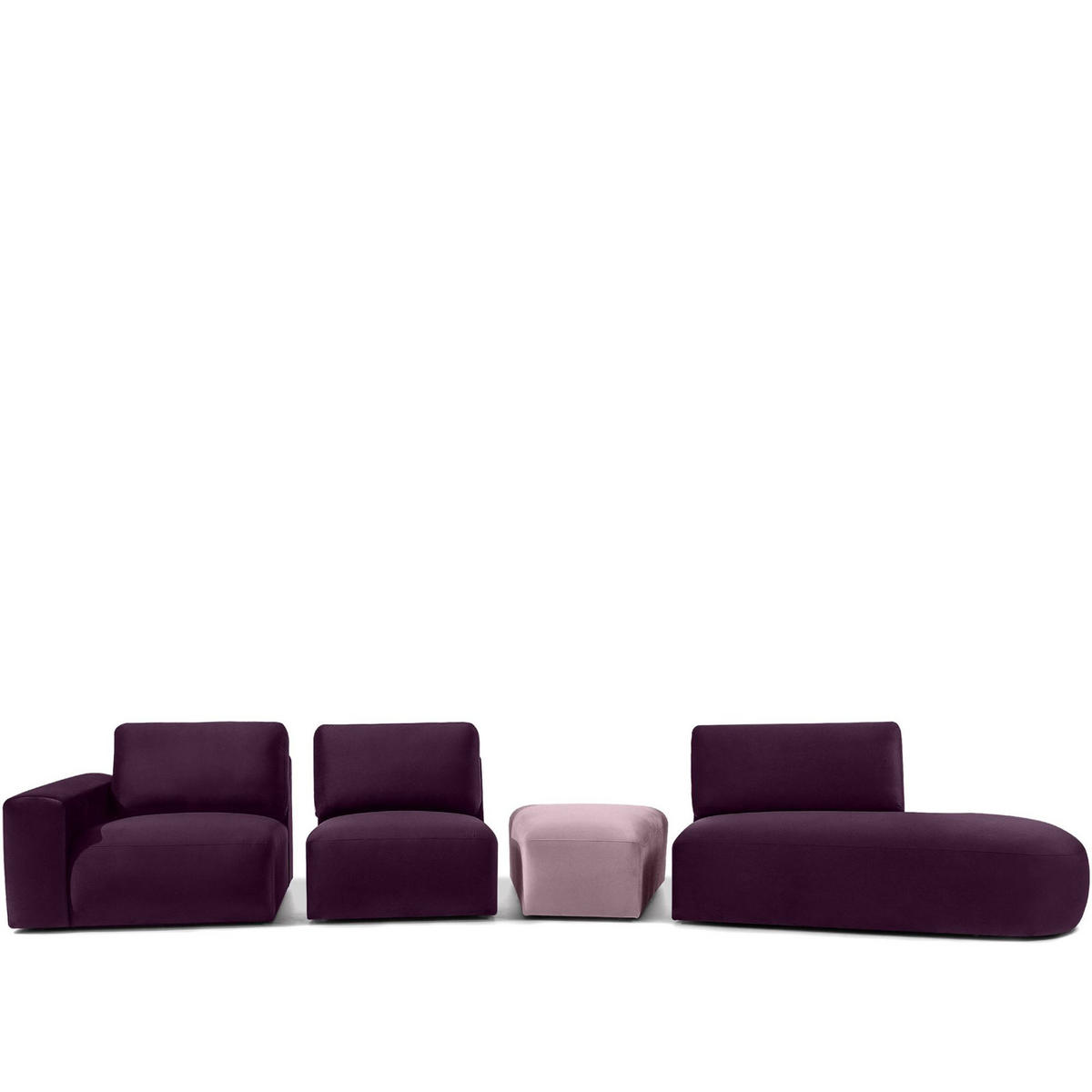 5-SITZER ECKSOFA ZUCCO Velour rechts, Violett - Violett, Textil (430/84/105cm) - KONSIMO®