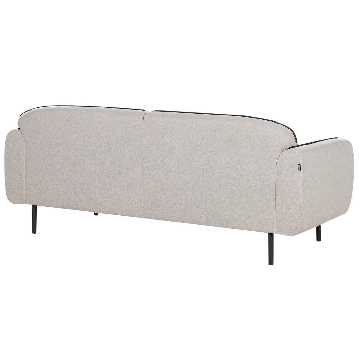 3-SITZER-SOFA hellgrau/schwarz mit Ottomane Tonsberg - Schwarz/Grau, Textil (198/78/85cm) - Beliani