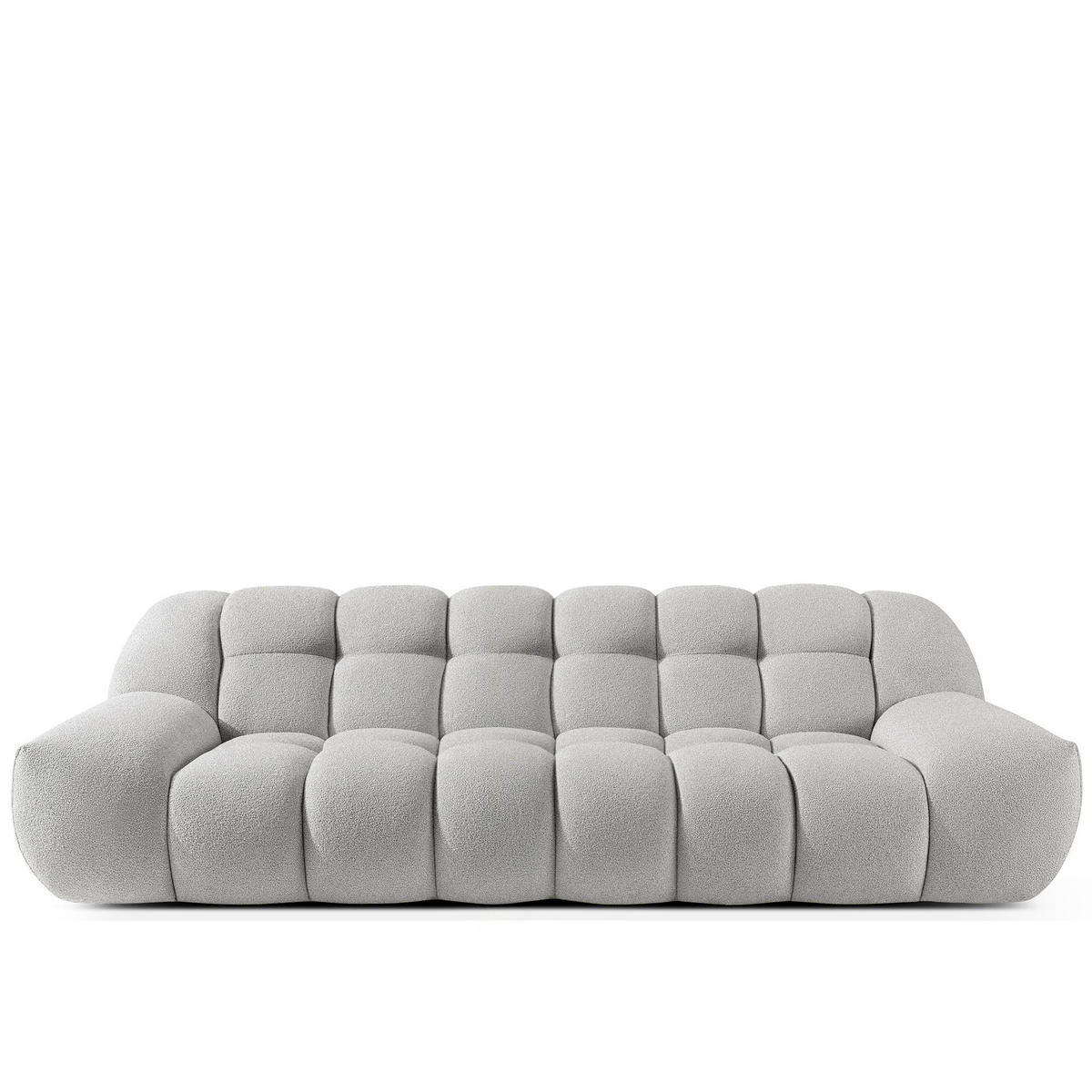 SITZGARNITUR VENA Bouclé, Hellgrau - Hellgrau, Holz/Textil (65/38/65cm) - KONSIMO®