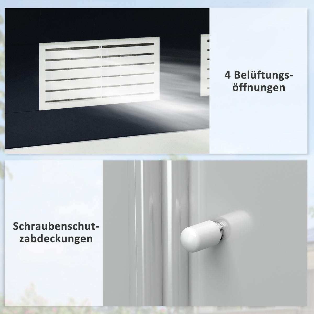 GERÄTEHAUS, Geräteschuppen, Garten Schuppen mit Bodenrahmen, Stahl, Kohlegrau - Grau, Metall (130/185/213cm) - Outsunny