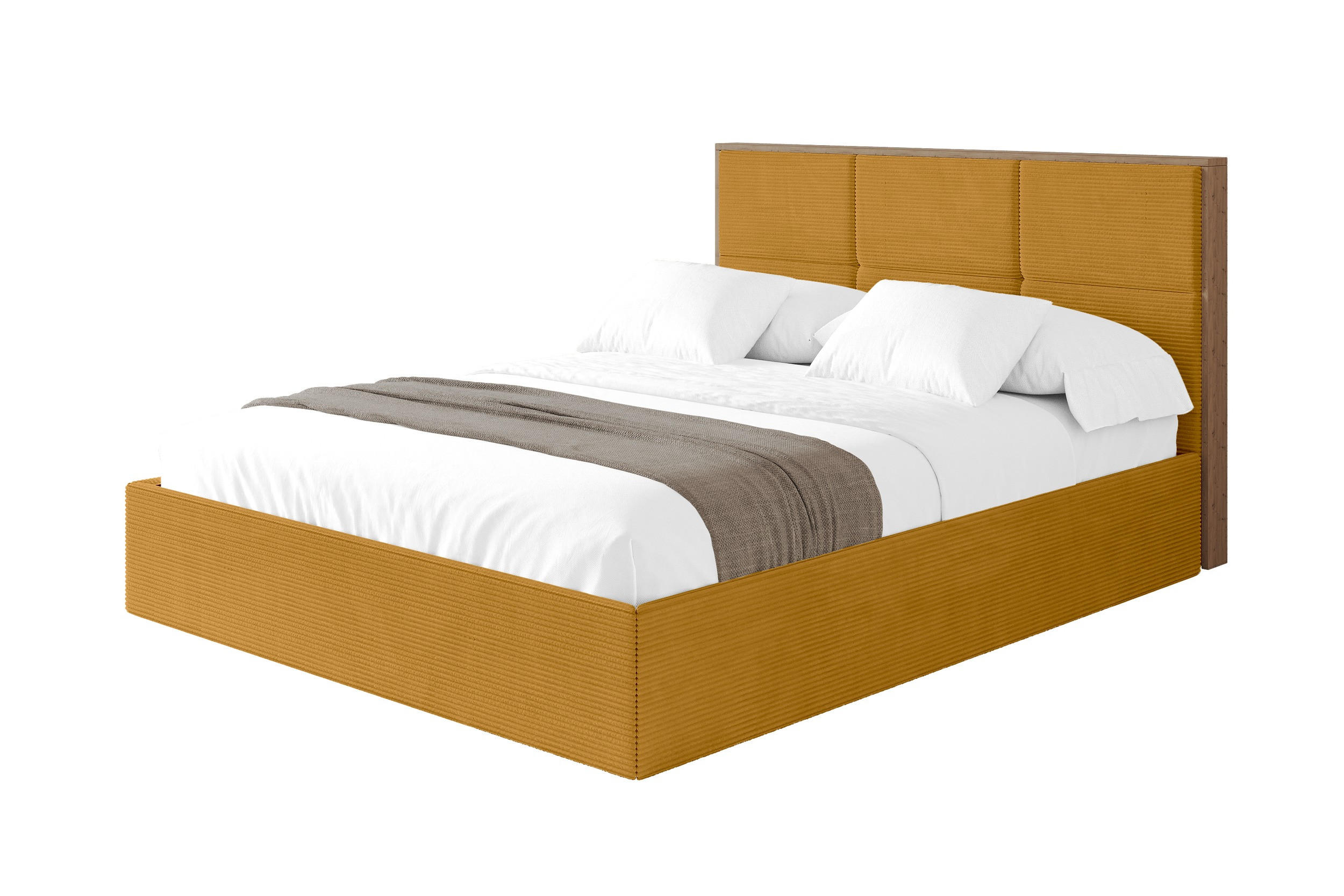 Altdecor Polsterbett Currygelb 180x200 cm