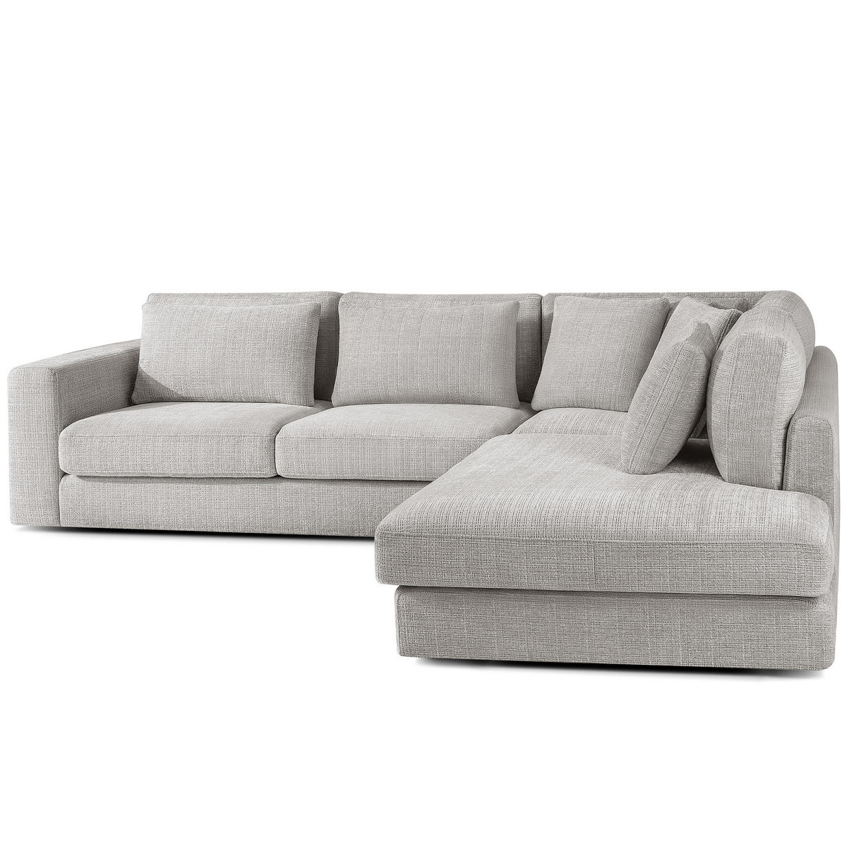 ECKSOFA rechts VERUS - Hellgrau, Holz/Holzwerkstoff (297/248cm) - KONSIMO®