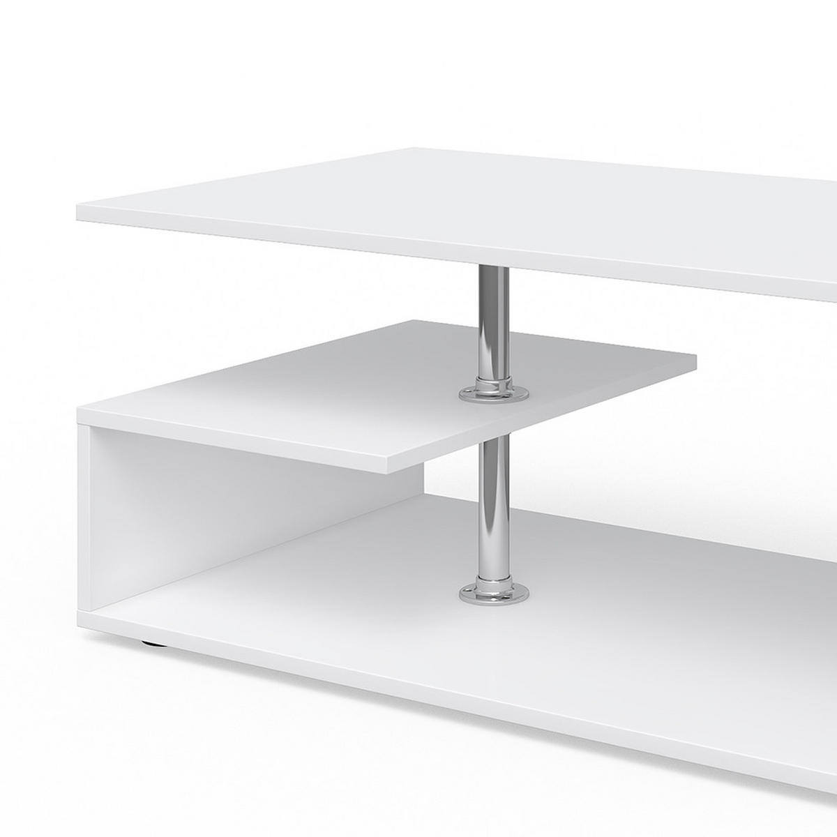 COUCHTISCH Guillermo Weiß 91 x 52,6 cm - Weiß, Holzwerkstoff (52.6/91/41cm) - Vicco