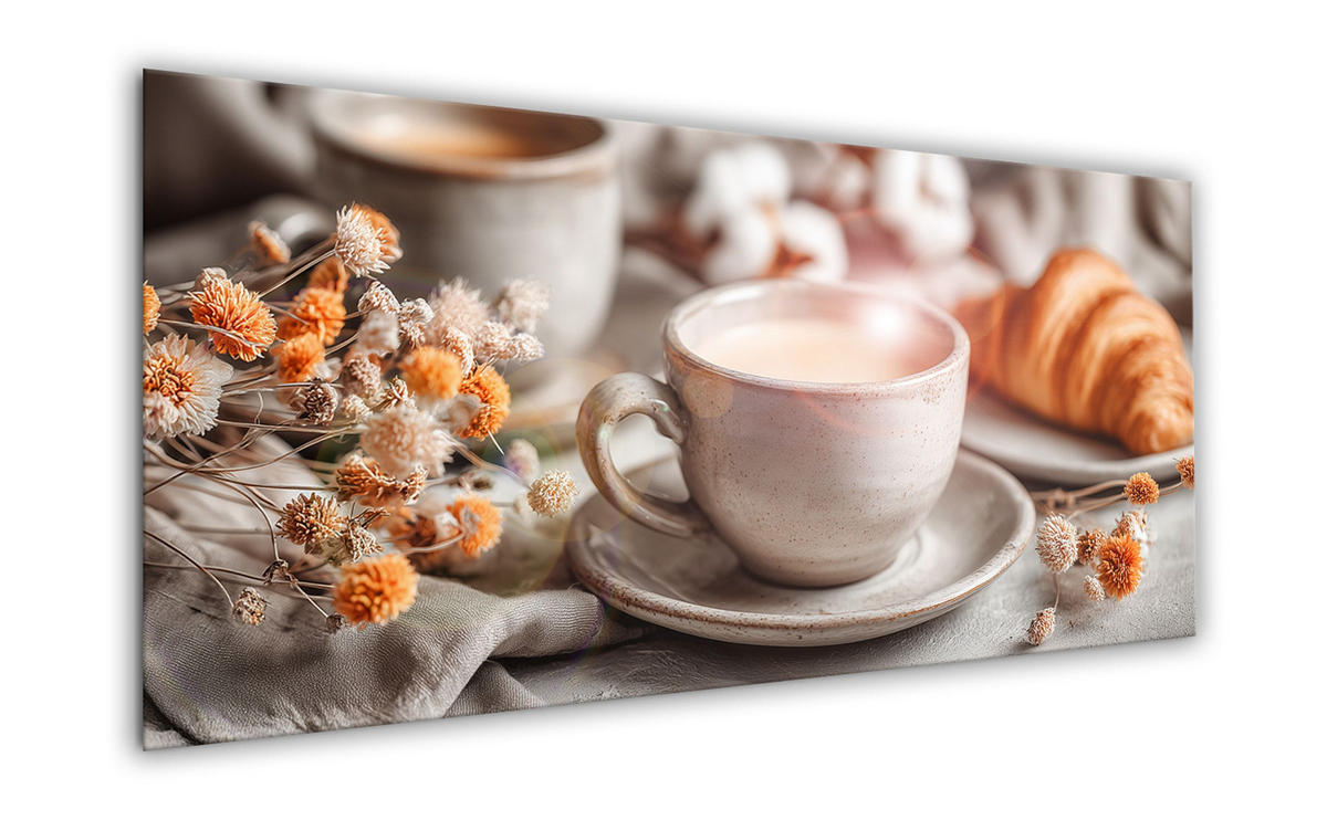 GLASBILD 125x50 cm Bild Küche Kaffee - Beige, Glas (125/50cm) - artissimo