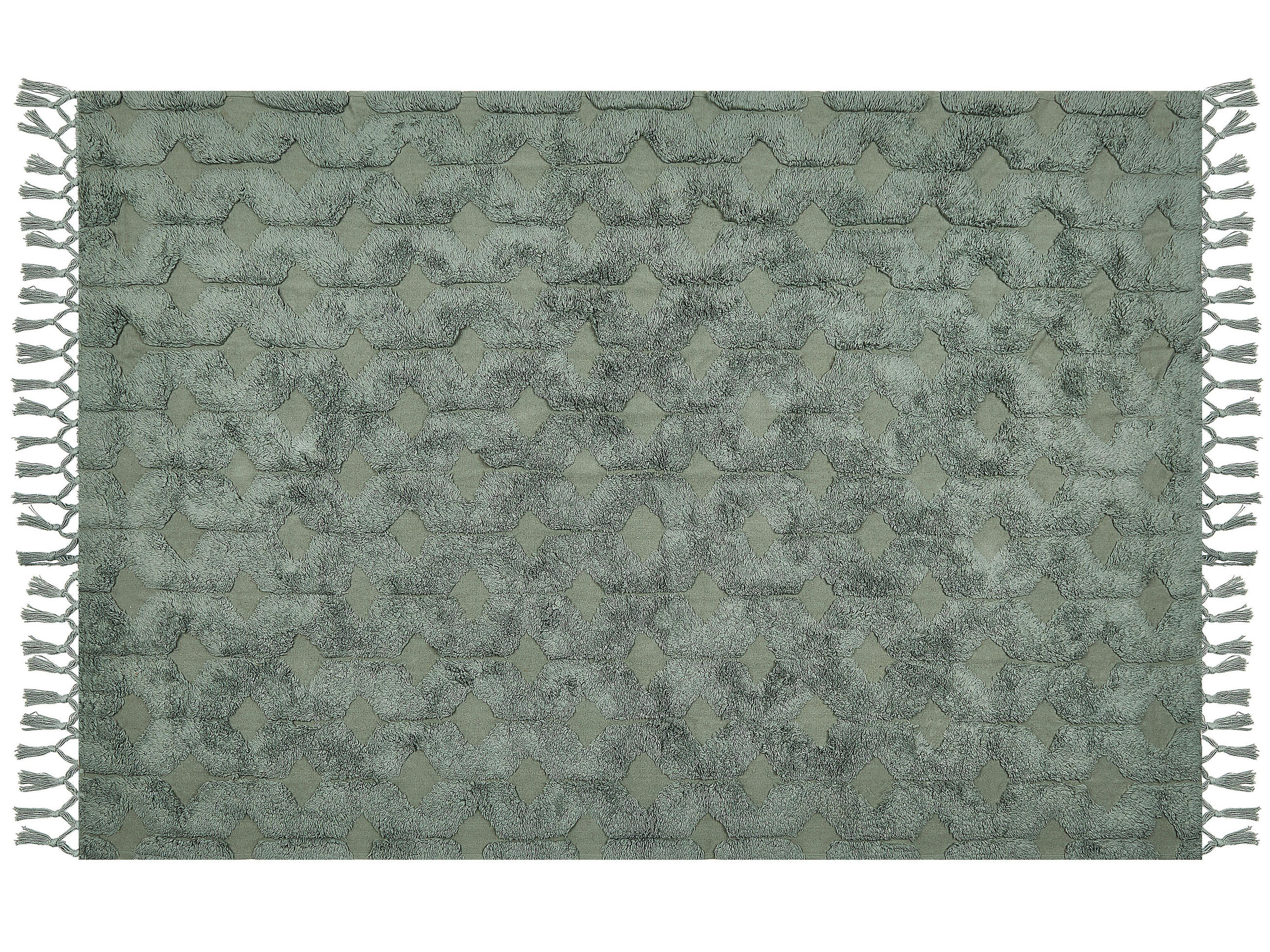 KURZFLOR-TEPPICH Kars 230/160 cm - Grün, Textil (160/230cm) - Beliani