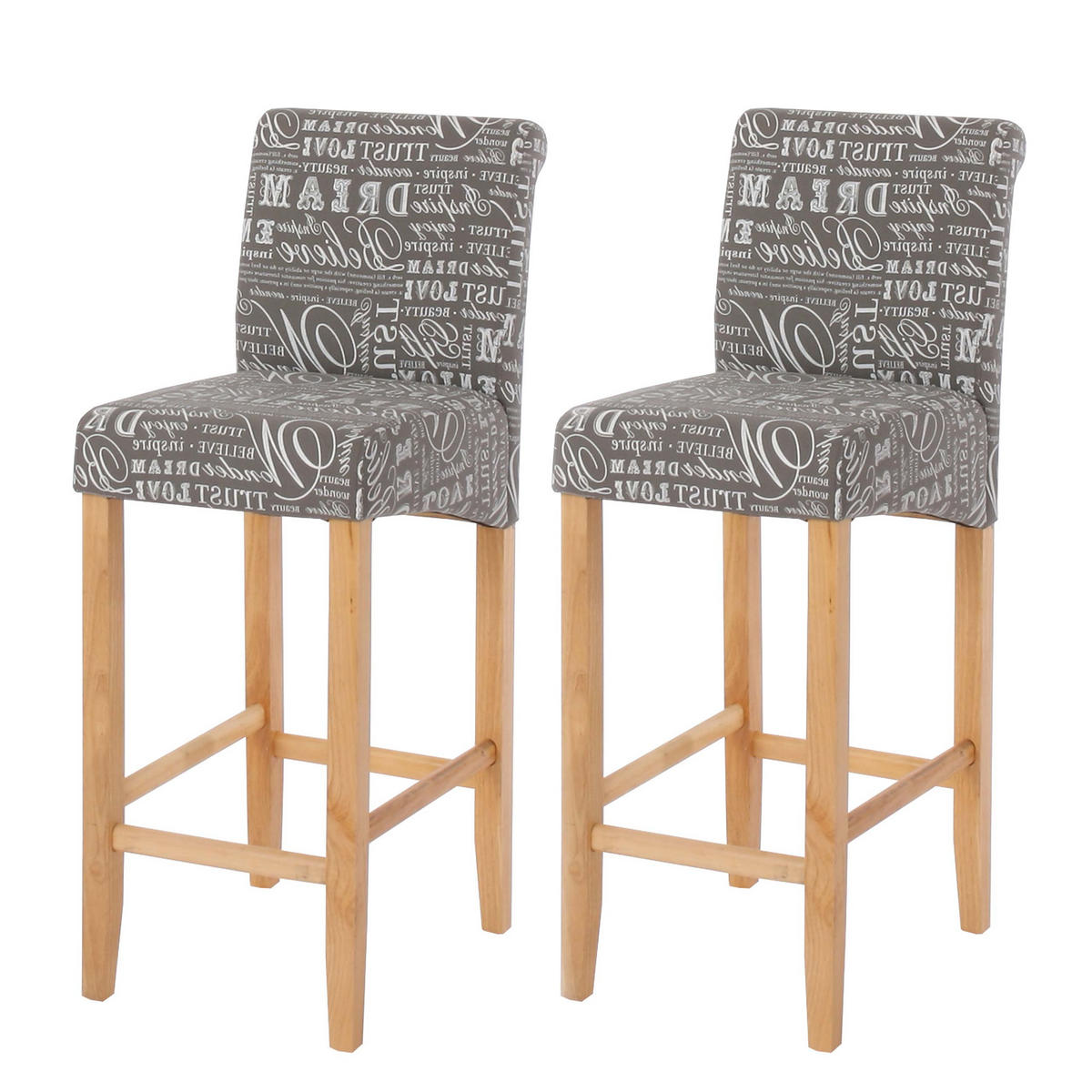 BARHOCKER Grau 2er-Set - Grau, Textil (39/105/53cm) - MCW