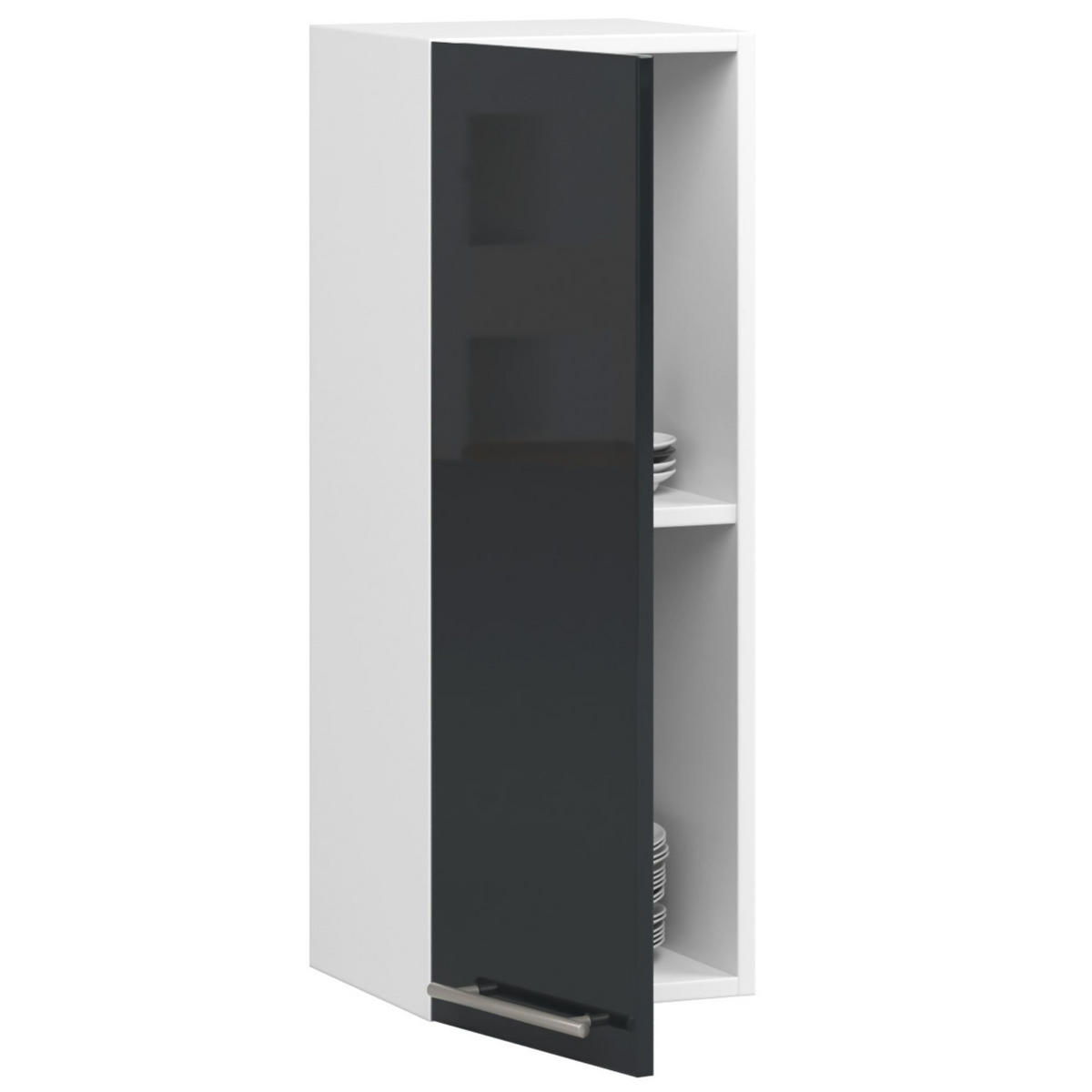 HÄNGESCHRANK Weiß, Graphit Glanz 72/30/30 - Weiß, Holzwerkstoff (30/72/30cm) - RAUMHIRSCH FURNITURE