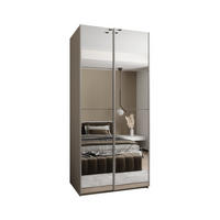 SCHWEBETÜRENSCHRANK 245,5/110/64 2-türig - Kaschmir/Silberfarben, Holz/Metall (110/245/64cm) - Abiks Möbel
