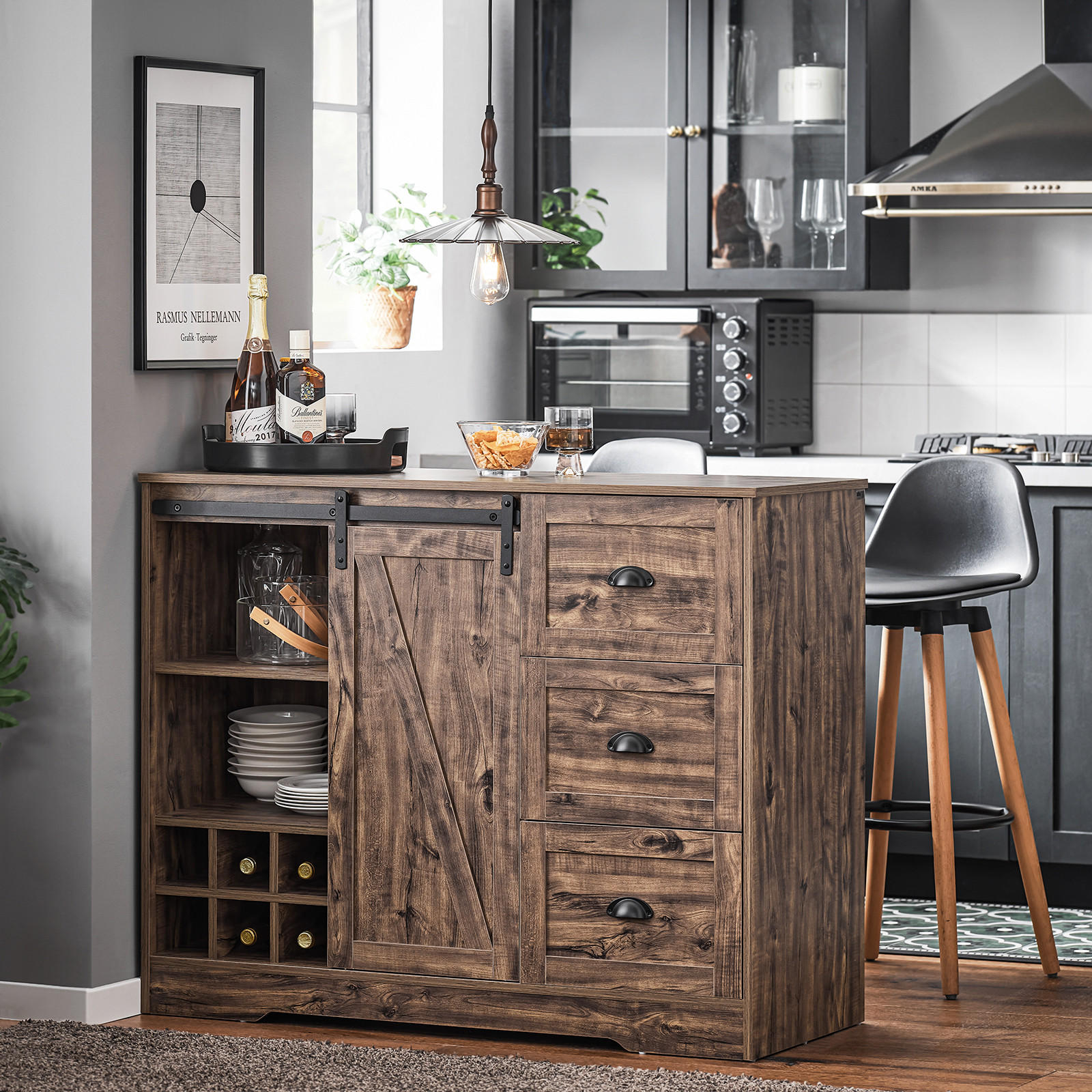 KÜCHENINSEL Vintagebraun - Braun, Holzwerkstoff (110/90/50cm) - SoBuy