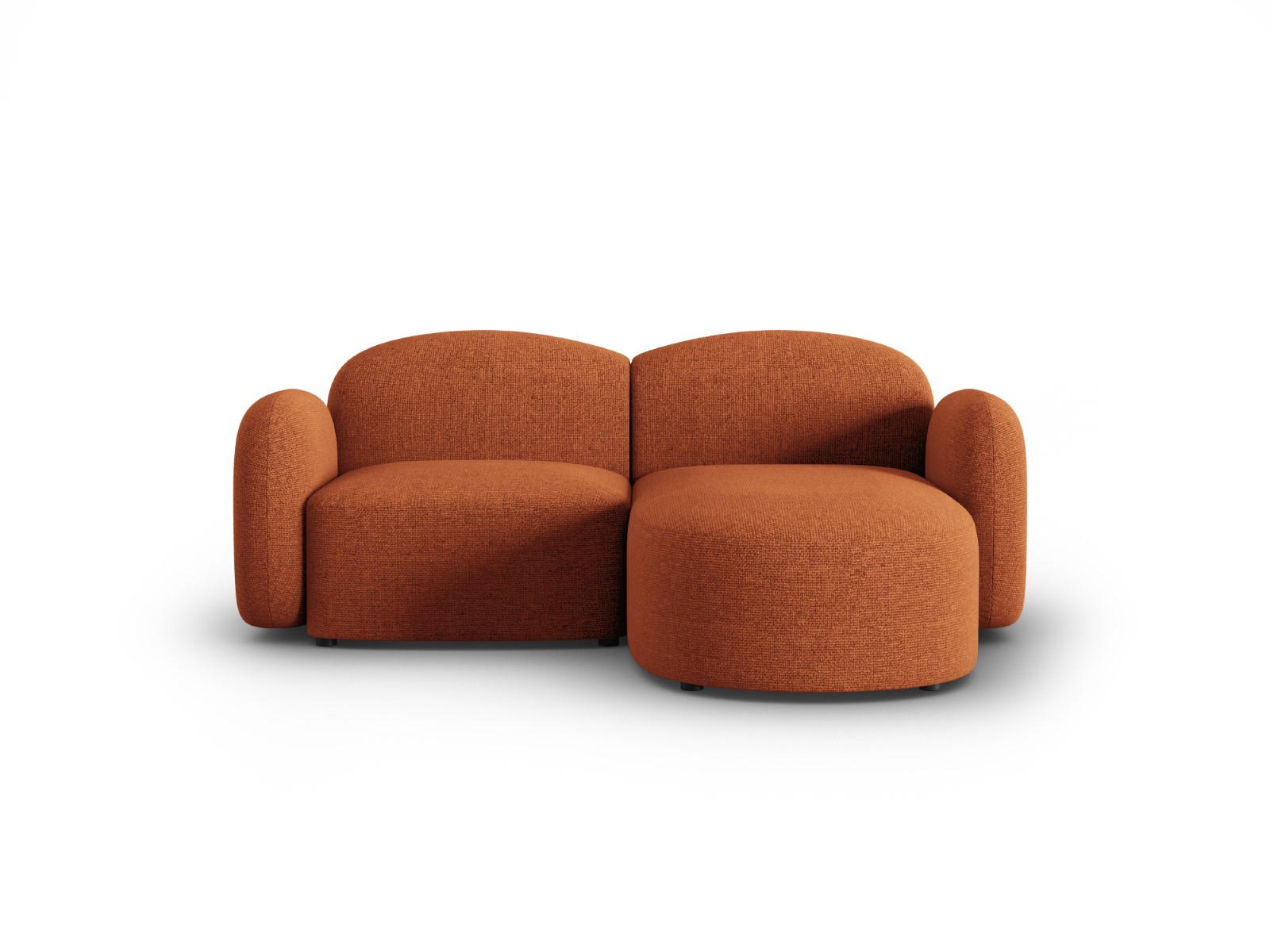 ECKSOFA rechts Blair aus Chenille-Stoff mischung terrakotta 3 Sitzplätze - Terra cotta, Textil (155/194cm) - Micadoni