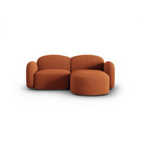 ECKSOFA rechts Blair aus Chenille-Stoff mischung terrakotta 3 Sitzplätze - Terra cotta, Textil (155/194cm) - Micadoni